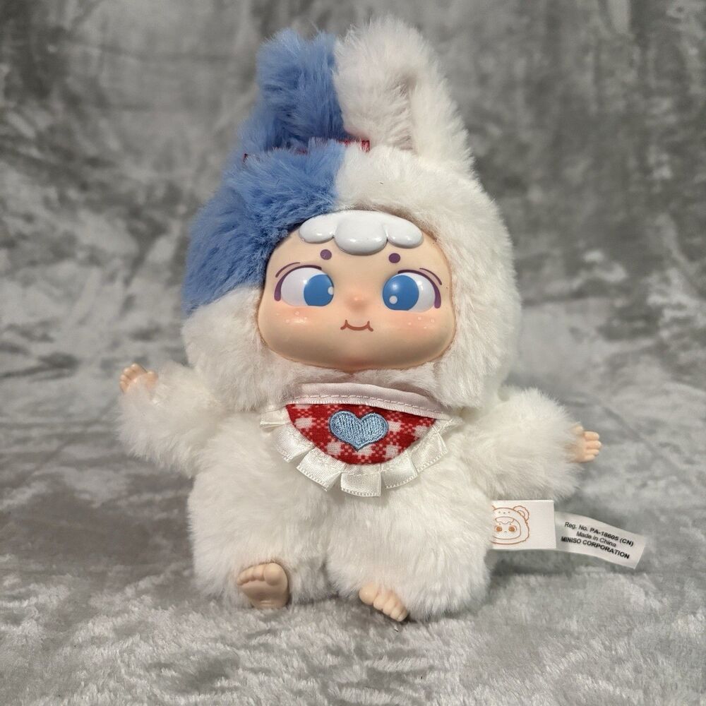 Miniso Dai Dai’s Animal Crazy Party Plush Pendant Keychain - White Rabbit Bunny